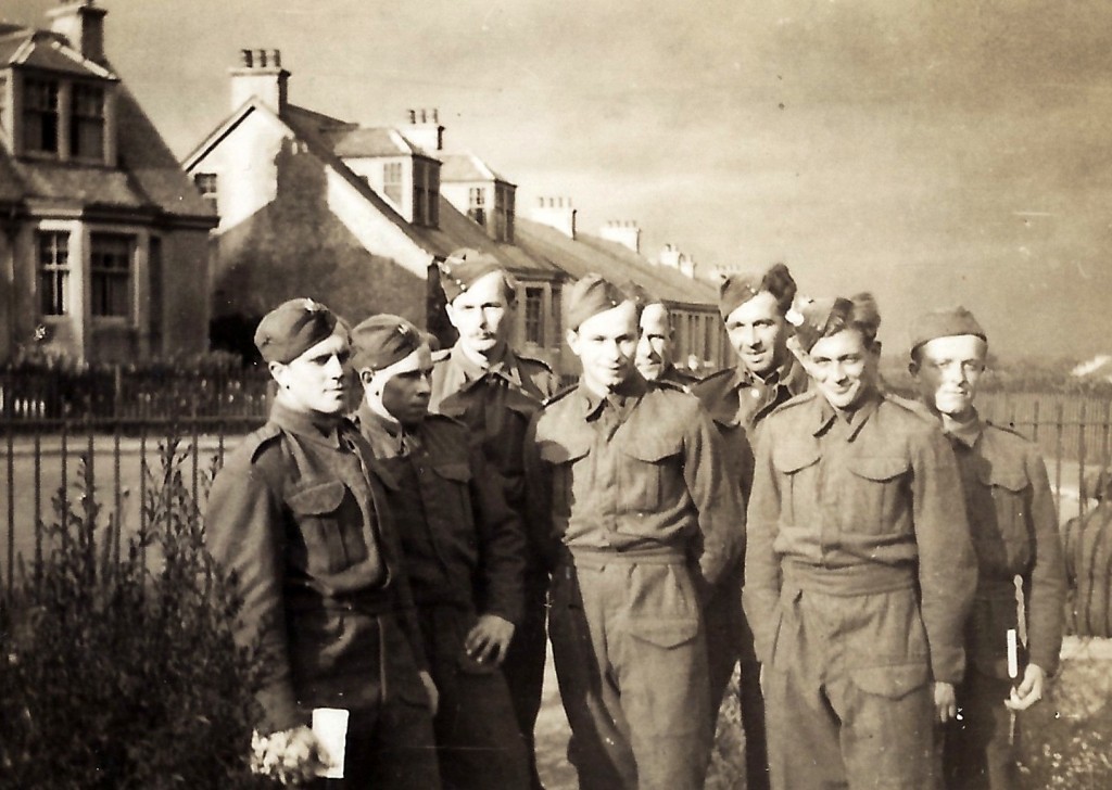 Jan Tomasik with a group of Polish soldiers in Douglas, Lanarkshire in October 1940