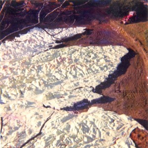 An aerial view of the Great Polish Map of Scotland nearing completion in 1979