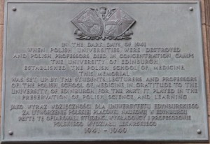 Polish Medical School plaque, Edinburgh University